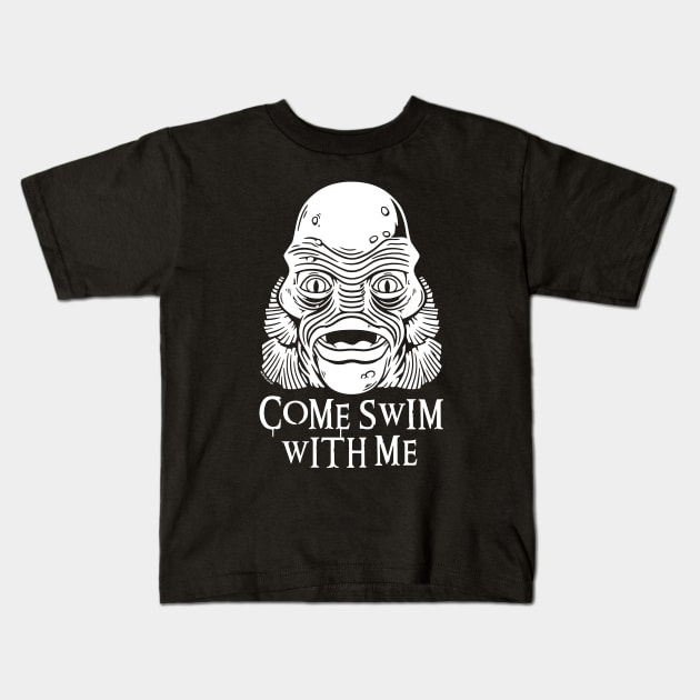 Come Swim With Me Kids T-Shirt by wloem
